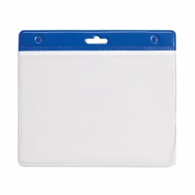 Merkloos Multipack van 10x stuks Badgehouders   blauw   11,5 x 9,5 cm   voor aan een lanyard of keycord