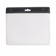 Merkloos Multipack van 10x stuks Badgehouders   zwart   11,5 x 9,5 cm   voor aan een lanyard of keycord