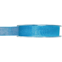Merkloos Organza sierlint   blauw   15 mm x 20 meter   Hobby decoratie lint   Cadeaulint