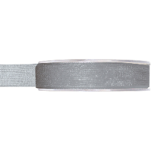 Merkloos Organza sierlint   zilvergrijs   15 mm x 20 meter   Hobby decoratie lint   Cadeaulint