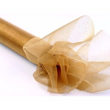 Merkloos Organza stof   goud   glitters   36 cm breed   nylon   decoratiestof   hobby