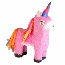 Merkloos Pinata roze eenhoorn/unicorn 40 cm