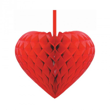 Merkloos Rood decoratie hartje figuur   D15 cm   valentijn decoratie / versiering   Love   papier