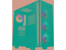 Midi tower PC behuizing Thermaltake View 21 Tempered Glass RGB Plus Zwart 4 voorgeÃ¯nstalleerde LED ventilators, Stoffilter, Zijvenster