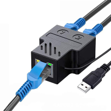 MNNWUU 100Mbps RJ45 Netwerksplitter Adapter 1 naar 2 Poort Vrouwelijke CAT5 LAN Ethernet Vrouwelijke Connector Adapter Onderste