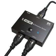 MnnWuu HD 8K HDMI compatibele 2.1 Bidirectionele schakelaar 2 in 1 uit/1 in 2 uit 8K@60Hz 4K@120Hz Splitter Hoge snelhei