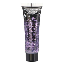 Moon Creations Chunky Glittergel   lichaam/gezicht   paars   12 ml   feestdecoraties