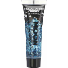 Moon Creations Chunky Glittergel voor lichaam en gezicht   blauw   12 ml