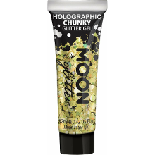 Moon Creations Chunky Glittergel voor lichaam en gezicht   goud   12 ml