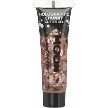 Moon Creations Chunky Glittergel voor lichaam en gezicht   rose goud   12 ml