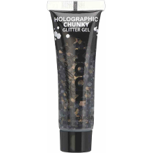Moon Creations Chunky Glittergel voor lichaam en gezicht   zwart   12 ml