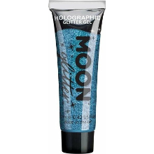 Moon Creations Glittergel fijn   voor lichaam en gezicht   blauw   12 ml