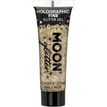 Moon Creations Glittergel fijn   voor lichaam en gezicht   goud   12 ml
