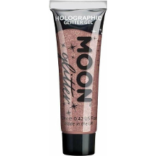 Moon Creations Glittergel fijn   voor lichaam en gezicht   rose goud   12 ml