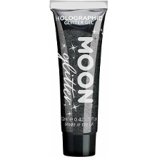 Moon Creations Glittergel fijn   voor lichaam en gezicht   zwart   12 ml