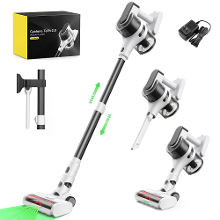 MOOSOO S5 Mate BLDC Draadloze 20KPa Handstofzuiger Krachtige Borstelloze Zuiging met Groene LED Vloerborstel Licht