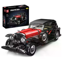 Mould King 10114 Technische Auto Speelgoed De Rode Vintage Auto Bouwblok Assemblage Oude Auto Baksteen Set Kinderen Kers