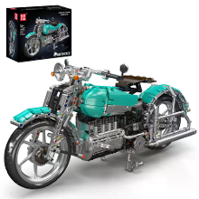 Mould King 23004 Technische Vintage Amerikaanse Cruiser Motorfiets Model Bouwblokken Montagekit 1971PCS Baksteenspeelgoe