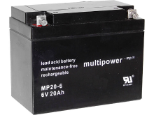 Multipower MP20 6 Loodaccu 6 V 20 Ah Loodvlies (AGM) (b x h x d) 157 x 125 x 83 mm M5 schroefaansluiting Onderhoudsvrij, Geringe zelfontlading