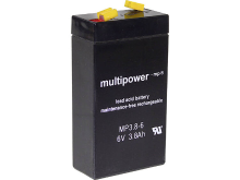 Multipower MP3,8 6 Loodaccu 6 V 3.8 Ah Loodvlies (AGM) (b x h x d) 66 x 126 x 33 mm Kabelschoen 4.8 Mm Onderhoudsvrij, Geringe zelfontlading