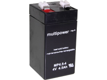 Multipower MP4,5 4 Loodaccu 4 V 4.5 Ah Loodvlies (AGM) (b x h x d) 48 x 100 x 52 mm Kabelschoen 6.35 Mm Onderhoudsvrij, Geringe zelfontlading