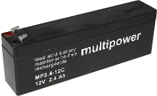 Multipower PB 12 2,4 4,8 Loodaccu 12 V 2.4 Ah Loodvlies (AGM) (b x h x d) 178 x 66 x 34.5 Mm Kabelschoen 4.8 Mm Cyclusbestendig, Onderhoudsvrij, Geringe