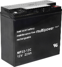 Multipower PB 12 22 M5 Loodaccu 12 V 22 Ah Loodvlies (AGM) (b x h x d) 181 x 167 x 76 mm M6 schroefaansluiting Cyclusbestendig, Onderhoudsvrij, Geringe