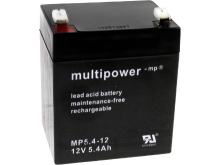 Multipower PB 12 5,4 4,8 Loodaccu 12 V 5.4 Ah Loodvlies (AGM) (b x h x d) 90 x 107 x 70 mm Kabelschoen 4.8 Mm Onderhoudsvrij, Geringe zelfontlading