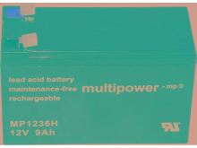 Multipower PB 12 9 6,35 Loodaccu 12 V 9 Ah Loodvlies (AGM) (b x h x d) 151 x 102 x 65 mm Kabelschoen 6.35 Mm Onderhoudsvrij, Geringe zelfontlading