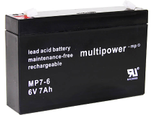 Multipower PB 6 7 4,8 Loodaccu 6 V 7 Ah Loodvlies (AGM) (b x h x d) 151 x 100 x 34 mm Kabelschoen 4.8 Mm Onderhoudsvrij, Geringe zelfontlading