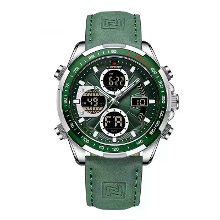 NAVIFORCE Mannen Multifunctionele Quartz Horloge Mode Echte Leren Band Sport Horloge Exquisite Waterdichte Horloges voor