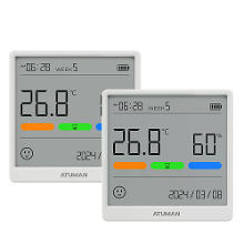 NIEUWE 1/2PCS Atuman THSE Temperatuur  en Vochtigheidsmeter met Ultra gevoelige Sensoren Type C Oplaadbaar Brede Monitor