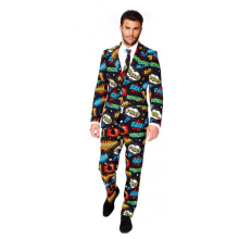Opposuits Carnavalspak met tekstballonnen print