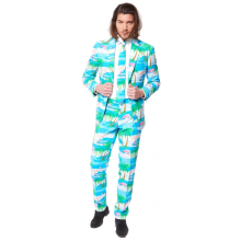 Opposuits Getailleerd flamingo pak voor heren
