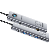Orico 10 In 1 Type C Docking Station USB adapter met USB2.0 USB3.0*3 PD100W USB C 4K@60Hz HDMI RJ45 SD/TF kaartlezer 3.5