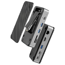 ORICO DPM2P9 10 in 1 M.2 SSD Behuizing Docking Station met Koelventilator PD100W / 10Gbps Type C*2 / 5Gbps USB3.0*2 / 10