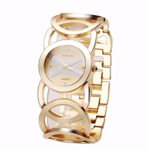 Other Brands Baosaili Fashion Luxury Crystal Gold Color Dress Wristwatch For Women Ladies Quartz Watch