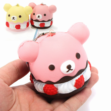Others Squishy Bear Bear Ice Cream Cup Cake Soft Slow Rising With Ball Chain Tag Collection Gift Decor Toy