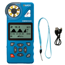OWON OWOM OWM5500 Slimme Anemometer 7 Soorten Metingen 8000 Sets Gegevensopslag USB Type C Oplaadbare Lithium Batterij Energi