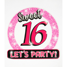 Paperdreams Huldeschild stopbord Sweet 16   Dia 50 cm   Verjaardag   Versiering   Versiering feestartikelen