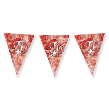 Paperdreams Jubileum 40 jaar getrouwd Vlaggetjes   Feestversiering   10m   Folie   Dubbelzijdig