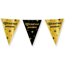 Paperdreams Pensioen Vlaggenlijn   VUT feest   10 m   goud/zwart   folie   slinger