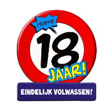 Paperdreams Stopbord 18 jaar wenskaart/verjaardagskaart   16 x 14 cm   verjaardag / sweet eighteen   cadeau