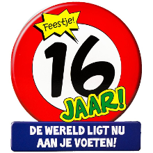 Paperdreams Stopbord wenskaart   16 jaar   sweet sixteen   16 x 14 cm   verjaardagskaart   16e