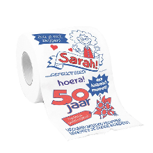 Paperdreams Toiletpapier Sarah 50 jaar fun tekst decoratie/versiering