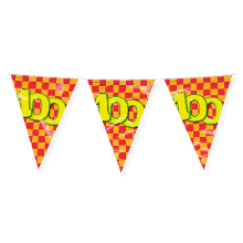 Paperdreams Verjaardag 100 jaar thema Vlaggetjes   Feestversiering   10m   Folie   Dubbelzijdig