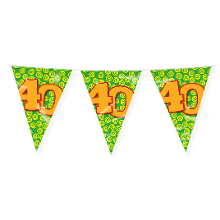 Paperdreams Verjaardag 40 jaar thema Vlaggetjes   Feestversiering   10m   Folie   Dubbelzijdig