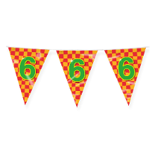 Paperdreams Verjaardag 6 jaar thema Vlaggetjes   Feestversiering   10m   Folie   Dubbelzijdig