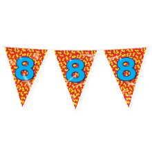 Paperdreams Verjaardag 8 jaar thema Vlaggetjes   Feestversiering   10m   Folie   Dubbelzijdig