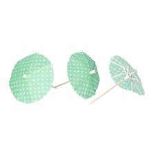 Papstar IJsparasols cocktailprikkers   10x stuks   groen   10 cm   decoratie prikkers   Feestelijk